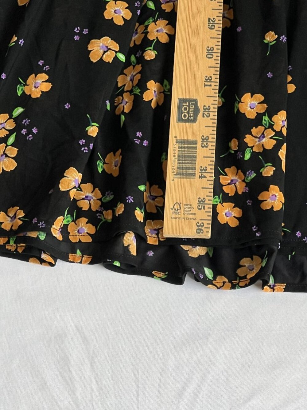 CAbi Debut Dress Fiesta Floral Wrap Dress Sz L Style 5945 Black Orange - Picture 7 of 9